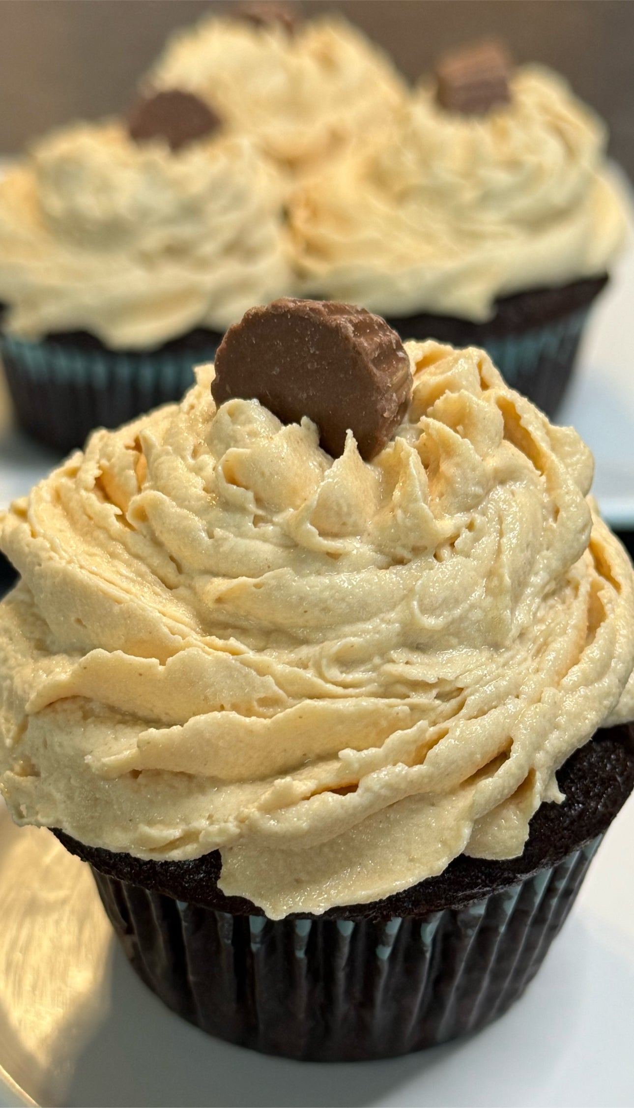 Chocolate Cupcakes with Peanut Butter Buttercream Frosting