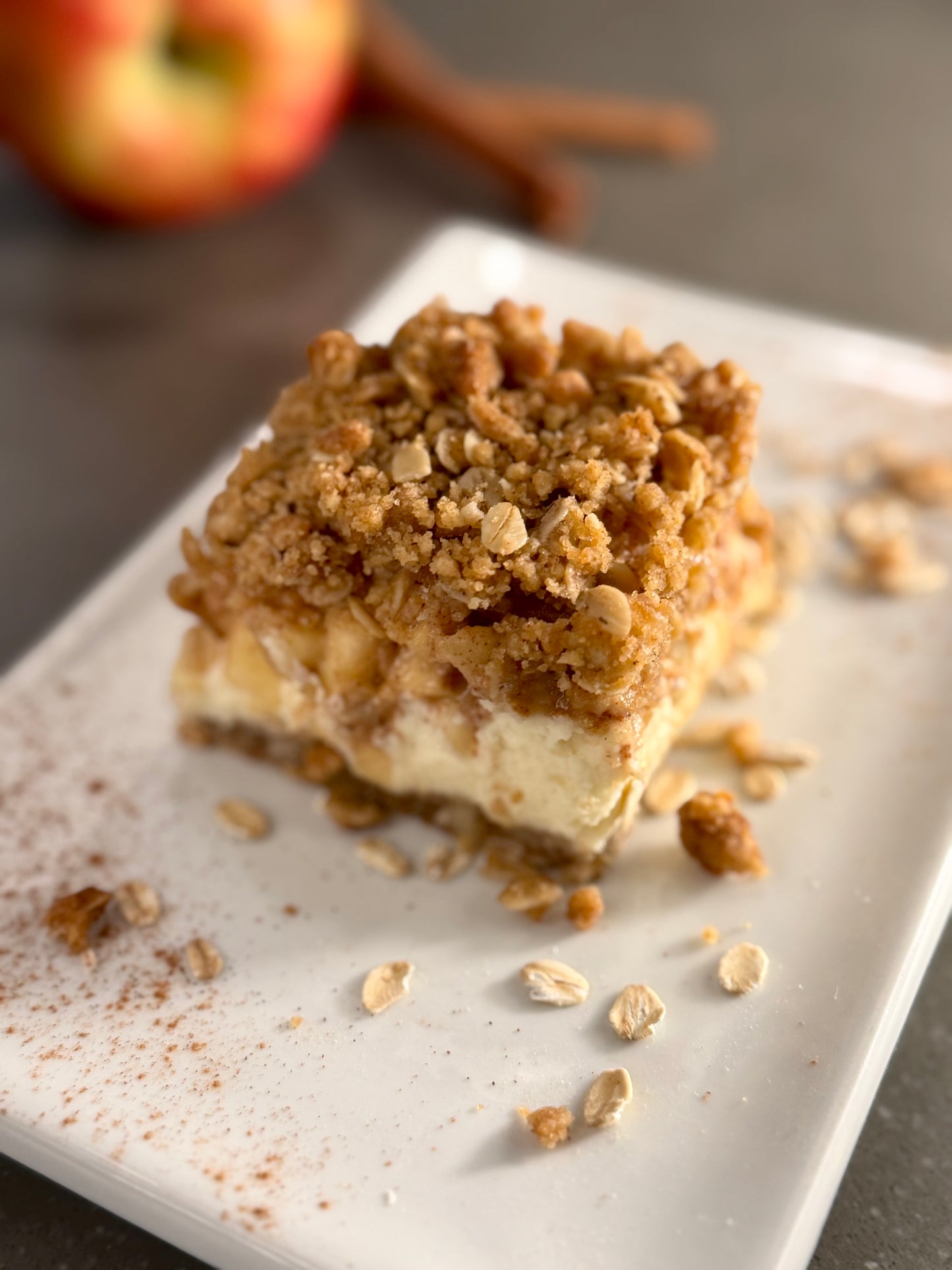 Apple Crisp Cheesecake Bars